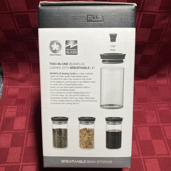 BeanPlus Sealing Carafe Two-in-One Breathable Lid 29oz - New - Picture 3 of 7